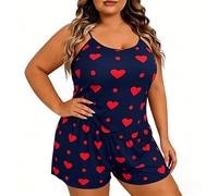 Womens Pyjamas Set Love 2 Pieces Outfit Ladies Oversized Summer Casual Sleeveless Spaghetti Strap Cami Tops Elastic Waist Shorts Pjs Sleepwear Co Ord Sets Loungewear Comfy Nightwear Homewear Uk