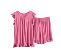 Women's Pyjamas Sets Sleeveless Cotton Tank Top with Shorts Cami Sleepwear Comfy Loose Fit Pj Sets Casual Summer Nightwear (Style1-Red, XXXXXXL)