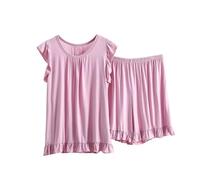 Women's Pyjamas Sets Sleeveless Cotton Tank Top with Shorts Cami Sleepwear Comfy Loose Fit Pj Sets Casual Summer Nightwear (Style1-Pink, XL)