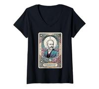 Women's Pyotr Ilyich Tchaikovsky Composser Pianist V-Neck T-Shirt