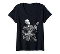 Women's Pyotr Ilyich Tchaikovsky Composser Pianist V-Neck T-Shirt