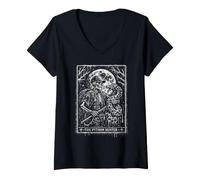 Women's Python Hunting Tarot Card The Python Hunter Everglades V-Neck T-Shirt