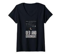 Women's QED and Goodnight Funny Math Teacher Men Women V-Neck T-Shirt