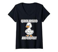 Women's Quack Around and Find Out Duck Animal Lovers V-Neck T-Shirt