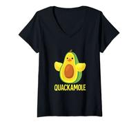 Womens Quackamole I Quack Duck chick goose Avocado V-Neck T-Shirt