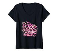 Women's Quadro Vector Move Speed Direction Energy Design V-Neck T-Shirt