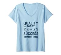 Womens Quality Today Equals Success Tomorrow | World Quality Day V-Neck T-Shirt