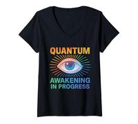 Womens Quantum Awakening in Progress Third Eye Soul Enlighten V-Neck T-Shirt