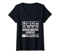Women's Quantum Computing Scientist Funny Physics Humor V-Neck T-Shirt