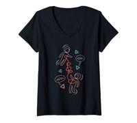 Womens Quantum Entanglement Minimal Abstract Action at a Distance V-Neck T-Shirt