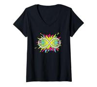 Women's Quantum Entanglement Pop Art Physics Science Graphic V-Neck T-Shirt