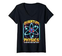 Womens Quantum Physics Funny Science Physicist Physics Student Pun V-Neck T-Shirt