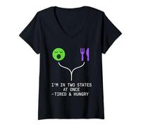 Womens Quantum Physics Meme Schrödinger Cat Uncertainty Principle V-Neck T-Shirt