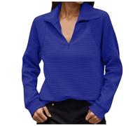 Women's Quarter Zip Up Fashion Long Sleeve Sweatshirts Winter Fall Trendy Cute Half Zip Up Collared Sweaters Stand Collar Western Outfits Loose Fit Sweatshirts Women Cartoon 2024 Y2K Blue