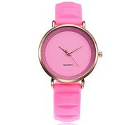 Women's Quartz Faux Leather Strap Watch Analog Quartz Wrist Watch Alloy Case Personality Dial Casual Dress Watches Elegant Women Business Wristwatch Railroad Approved Watch (Pink, One Size)