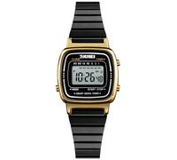Women's Quartz Watches Ultra-Thin Gorgeous Simple Petite Wrist Watches Small Dial Mesh Steel Bracelet, Steel Gold Black