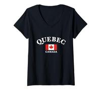 Women's Quebec, Canada V-Neck T-Shirt