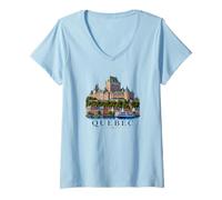 Women's Quebec Sketch/Quebec V-Neck T-Shirt
