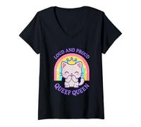 Women's Queef Queen Naughty Women Embarrassing Raunchy Freaky Stuff V-Neck T-Shirt