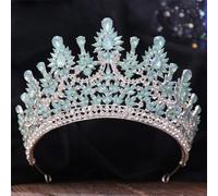 Women's Queen Crystal Tiaras Crown For Bridal Women Girls Wedding Diadem Princess Party Hair Dress Jewelry H219 Opal EN8