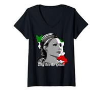 Womens Queen Farah Pahlavi V-Neck T-Shirt