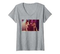 Women's Queen Freddie Mercury Brian May Live by Martyn Goddard V-Neck T-Shirt