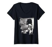 Women's Queen Freddie Mercury Live Shot by Martyn Goddard V-Neck T-Shirt