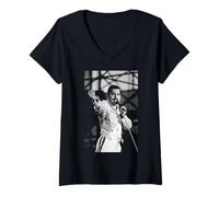 Womens Queen Freddie Mercury Magic Tour St James' Park Newcastle V-Neck T-Shirt