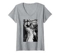Womens Queen Magic Tour St James' Park Newcastle Freddie Mercury V-Neck T-Shirt