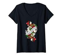 Womens Queen Of Everything Alice In Wonderland Queen Of Hearts Gift V-Neck T-Shirt