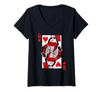 Women's Queen of Hearts - Vintage Valentine's Day Costume V-Neck T-Shirt