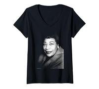 Womens Queen of Jazz Ella Fitzgerald Duffy Archive Photography V-Neck T-Shirt