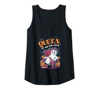 Womens Queen of The Boo Crew Funny Ghost Halloween Mom Mother Mommy Tank Top