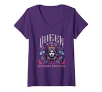 Womens Queen of The Lab Assistant Professor | New Professor Present V-Neck T-Shirt