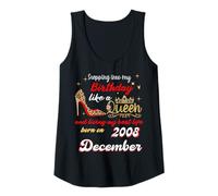 Womens Queen was Born in December 2008 Stepping into My Birthday Tank Top