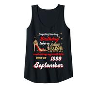 Womens Queen Was Born in September 1999 Stepping into my birthday Tank Top