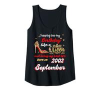 Womens Queen Was Born in September 2002 Stepping into my birthday Tank Top