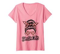 Women's Queen You GOT This Dot Day Girl Groovy Join Kids Team Test V-Neck T-Shirt