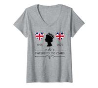 Women's Queen's 1926-2026 Centenary Anniversary 100th Birthday V-Neck T-Shirt