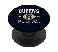 Womens Queens Frenchie Mom Shirt French Bulldog NY Dog Lover PopSockets Adhesive PopGrip