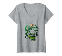 Womens Queens of The Green - Fun Ladies Golf V-Neck T-Shirt