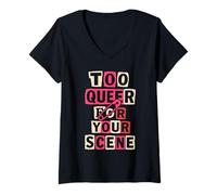 Womens Queer Punk LGBTQ Pride Alternative Anarchist Rebellion V-Neck T-Shirt