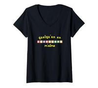 Womens Quelqu'un en Marseille M'aime V-Neck T-Shirt