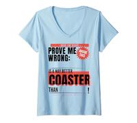 Women's Queue Line Debate Roller Coaster Enthusiast Design V-Neck T-Shirt