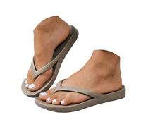 Women's Quick-Dry Shower Shoes Memory Foam Flip Flops Summer Beach Thong Flat Sandals Non-Slip Orthopedic Plantar Fasciitis Beach Recovery Slides with Soft Straps for Summer Pool Slides (Khaki-a, 4.5)