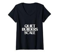 Women's Quiet Builders Scale Entrepreneur Growth V-Neck T-Shirt