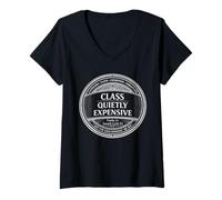 Women's Quietly Expensive Inspection Seal White Edition V-Neck T-Shirt
