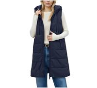 Womens Quilted Coat Plain Sleeveless Down Jacket Hooded Zip Up Vest Gilets Winter Wear Bodywarmer Thermal Vests Pockets Windproof Outwear Thick Jacket For Autumn Camping Travelling Hiking S M L XL 2XL