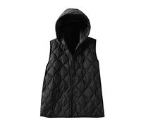 Women's Quilted Gilet Sleeveless Jacket Vest Removable Hood Waistcoat Padded Outwear Vests Supersoft Eco-Friendly Filling Bodywarmer Zip Thick For Women UK Spring Fall Winter