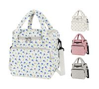 Women's Quilted Insulated Lunch Tote Bag, Waterproof Cooler Lunch Box